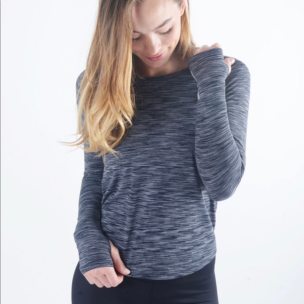 (Not for sale)Charcoal Split Back Long Sleeve T